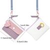 Simple Macaron Color Hanging Neck Wallet Lanyard PU Leather Zipper Coin Purse Card Bag Keychains Card Holder Women