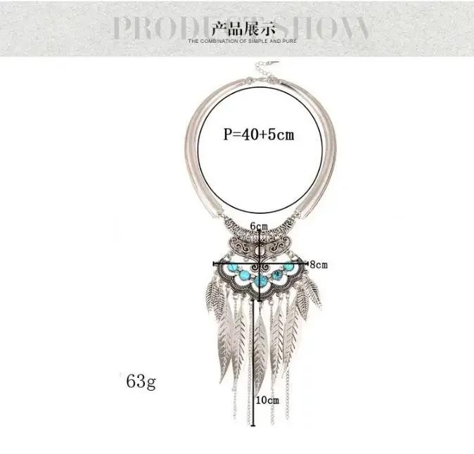 Fashion Jewelry Leaf Tassel Vintage Necklaces and Pendants New Necklaces Collars Bohemian Necklace Accessories