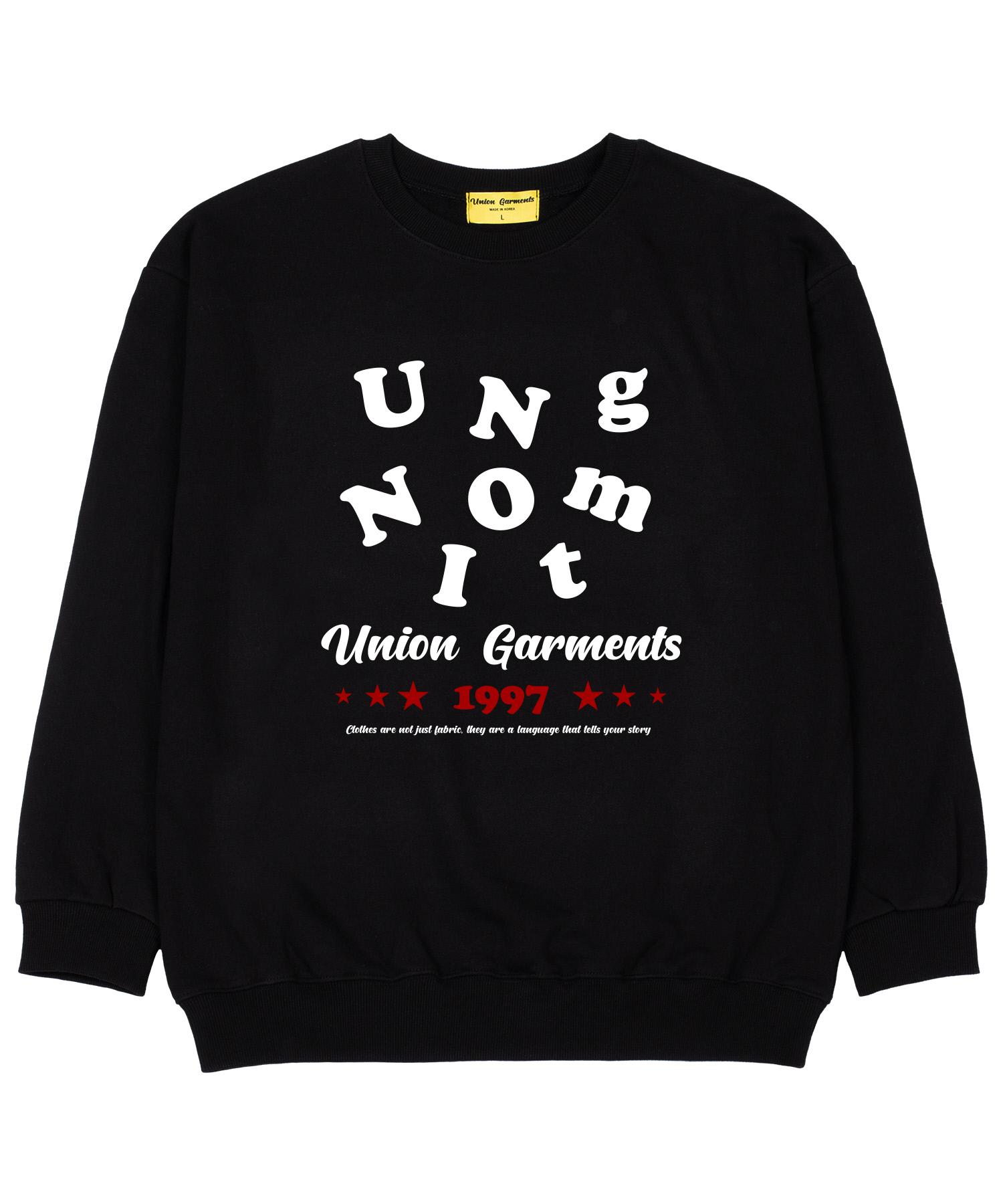 Union Garments Свитшот оверсайз с алфавитным логотипом, французский терри, черный M