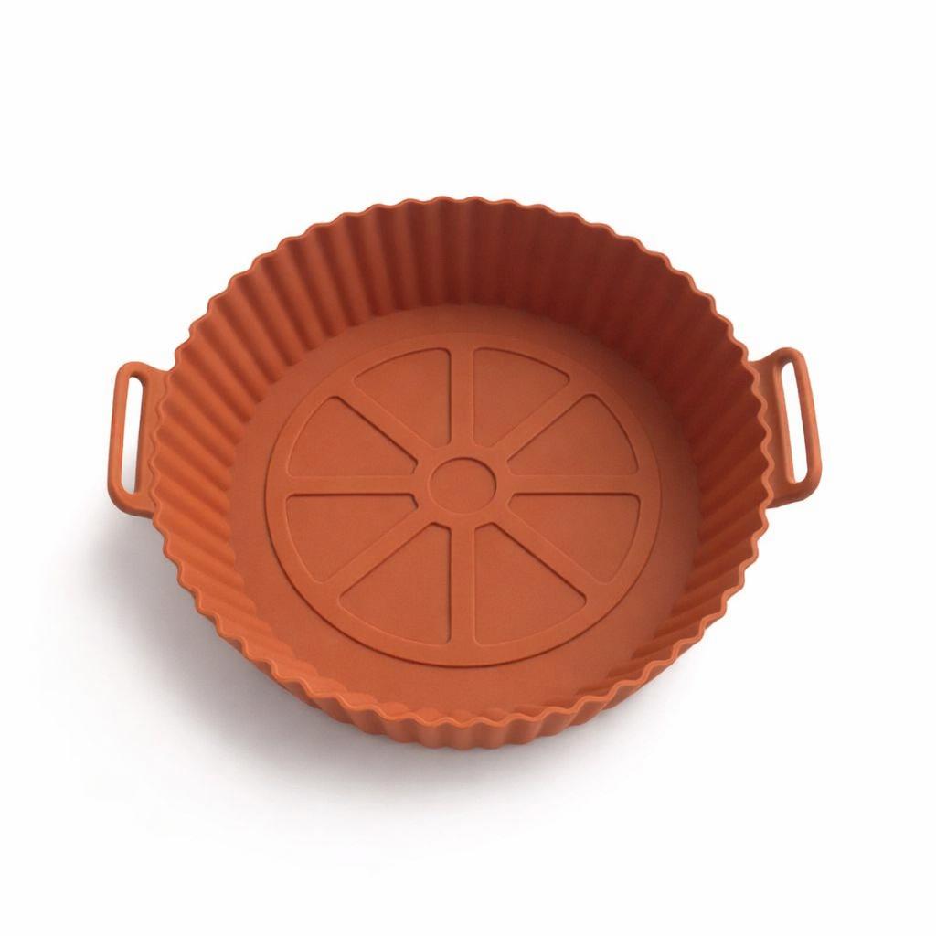 Silicone Air Fryer Pot Tray Food Safe Reusable Round BBQ Barbecue Pad Plate Airfryer Oven Baking Mold Basket Pan for Kitchen