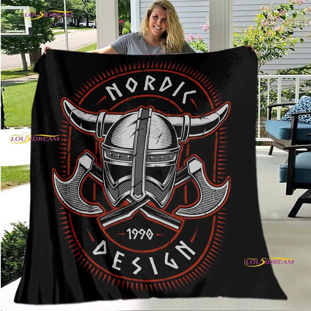 Viking Tattoo Sofa Bed Blanket Super Soft Warm Blanket Cover Flannel Throw Blanket  Cooling Blanket  Picnic Blanket