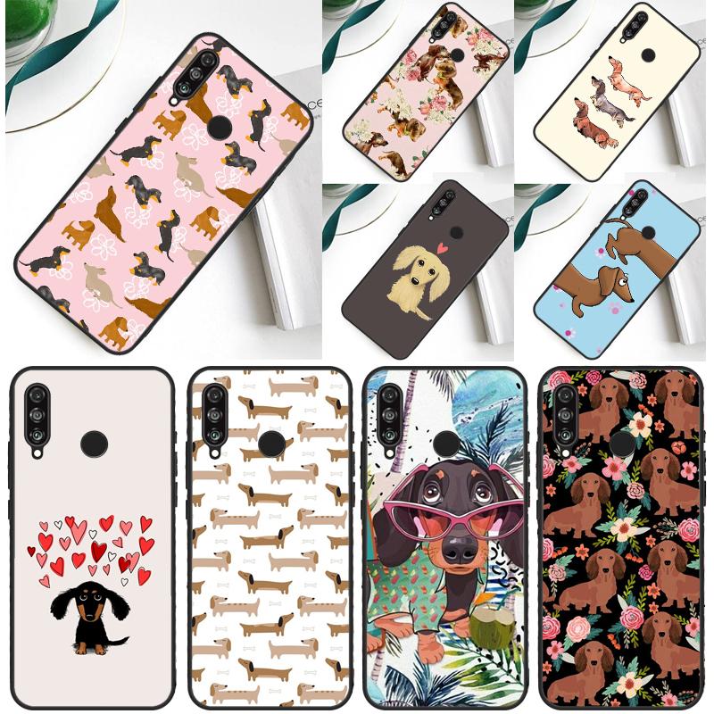 Cartoon Dachshund Dog For Huawei P30 Pro P60 P50 P20 P40 P Smart Nova 9 5T Honor Magic 5 Lite X8 X9 a 50 70 Case