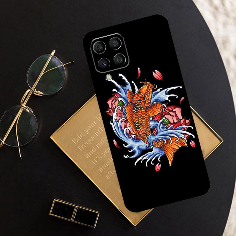 Tattoo Japanese Koi Dragon Wave For Samsung Galaxy M11 M21 M31 M12 M13 M14 M15 M35 M55 M34 M54 M33 M53 M32 M52 M06 M16 Case