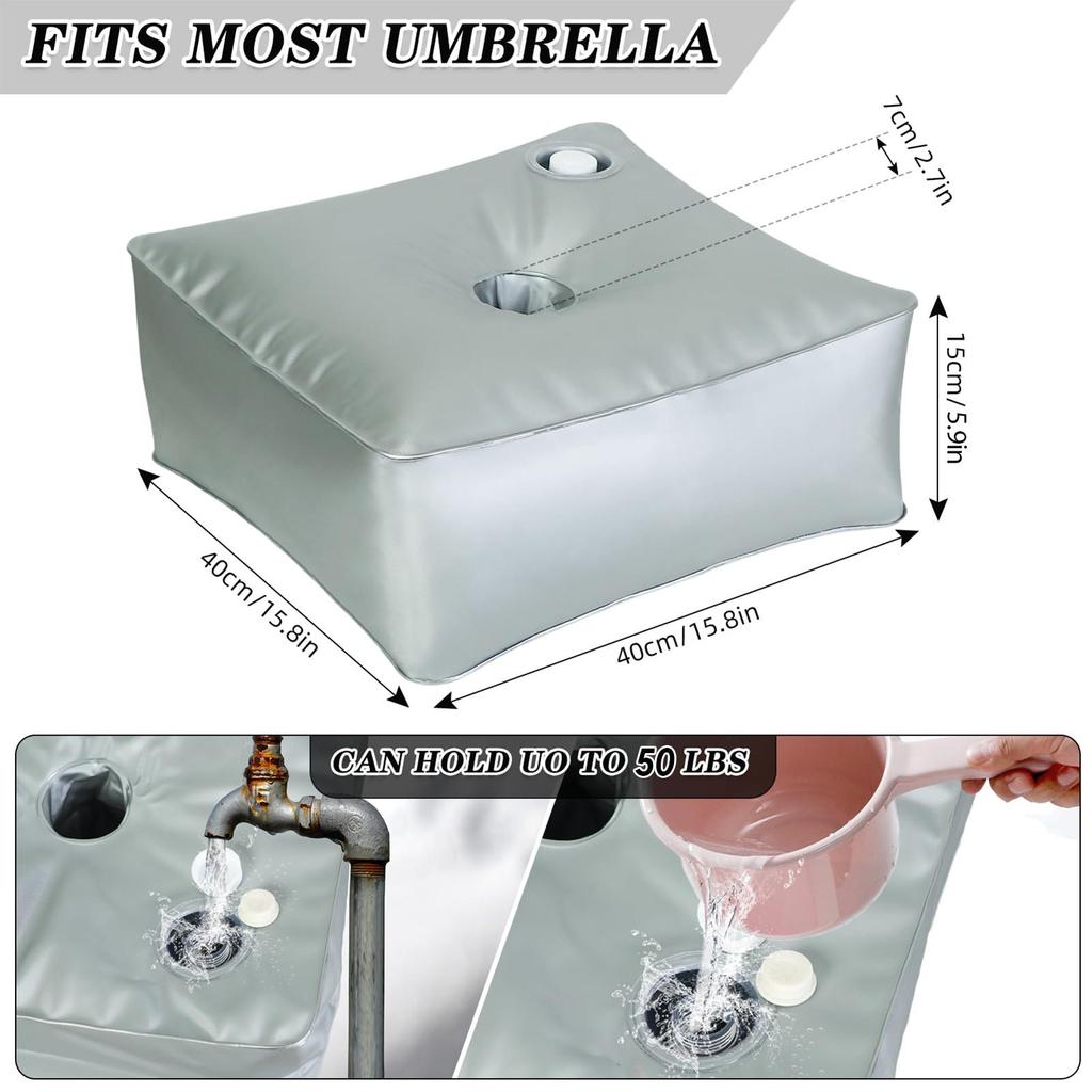 Umbrella Base Weight Water Bag Patio Umbrella Base Large Capacity Thickened Silver Design Weights For Stand & BasesFor Umbrella