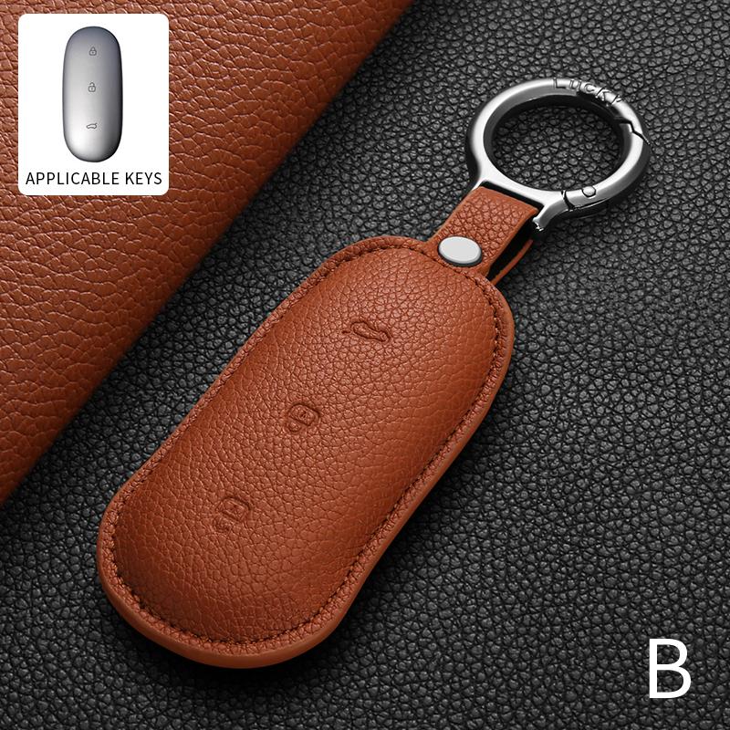 

Leather Car Smart Remote Key Fob Case Cover For Leading Ideal One Li Auto L9 For Li Lixiang L7 L8 Keychain Accessories