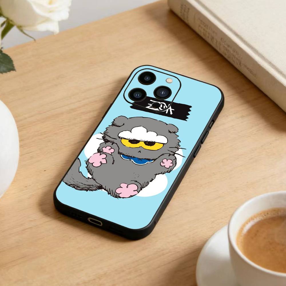 Cute GD Trendy Cartoon ZO Friends Phone Case For iPhone 17 16 15 14 13 12 Max Plus Silicone Black Cover