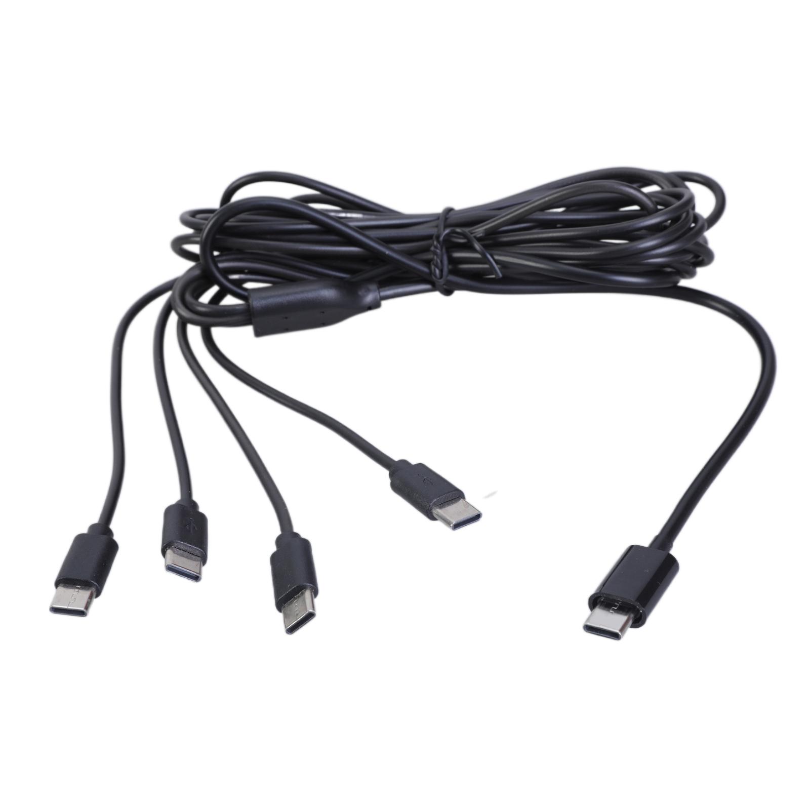 Износостойкий 4-в-1 USB C Зарядный Кабель-Разветвитель 1 на 4 Совместимость с Различными Устройствами с USB C Интерфейсами 1