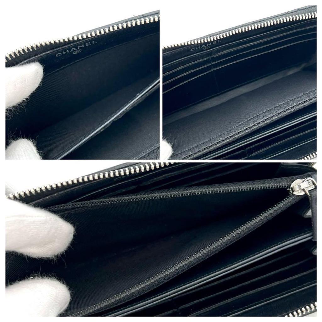 Used CHANEL Matelasse Caviar Skin Classic Long Zip Wallet