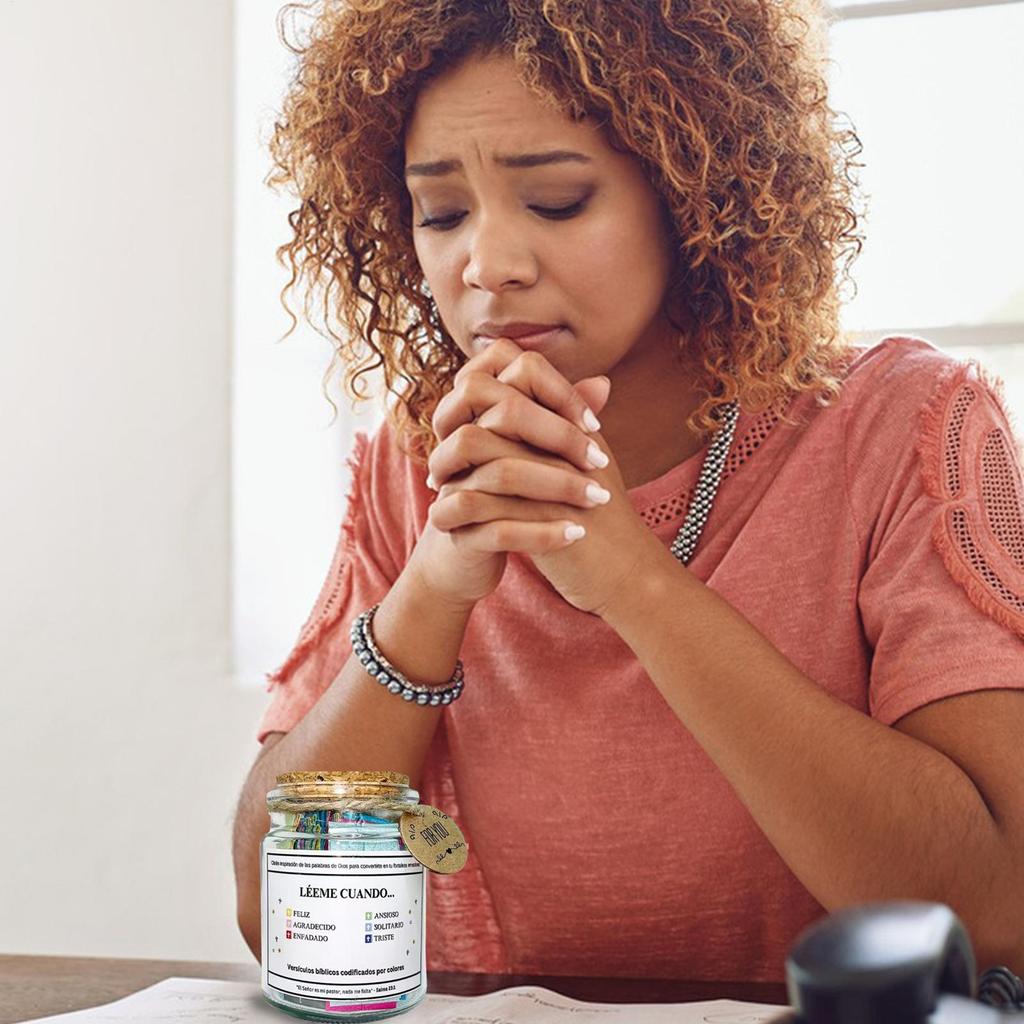 Bible Verses Jar for Emotions and Feelings with Coloring Bible Verse God's Encouragement Christian Gift for Women and Men