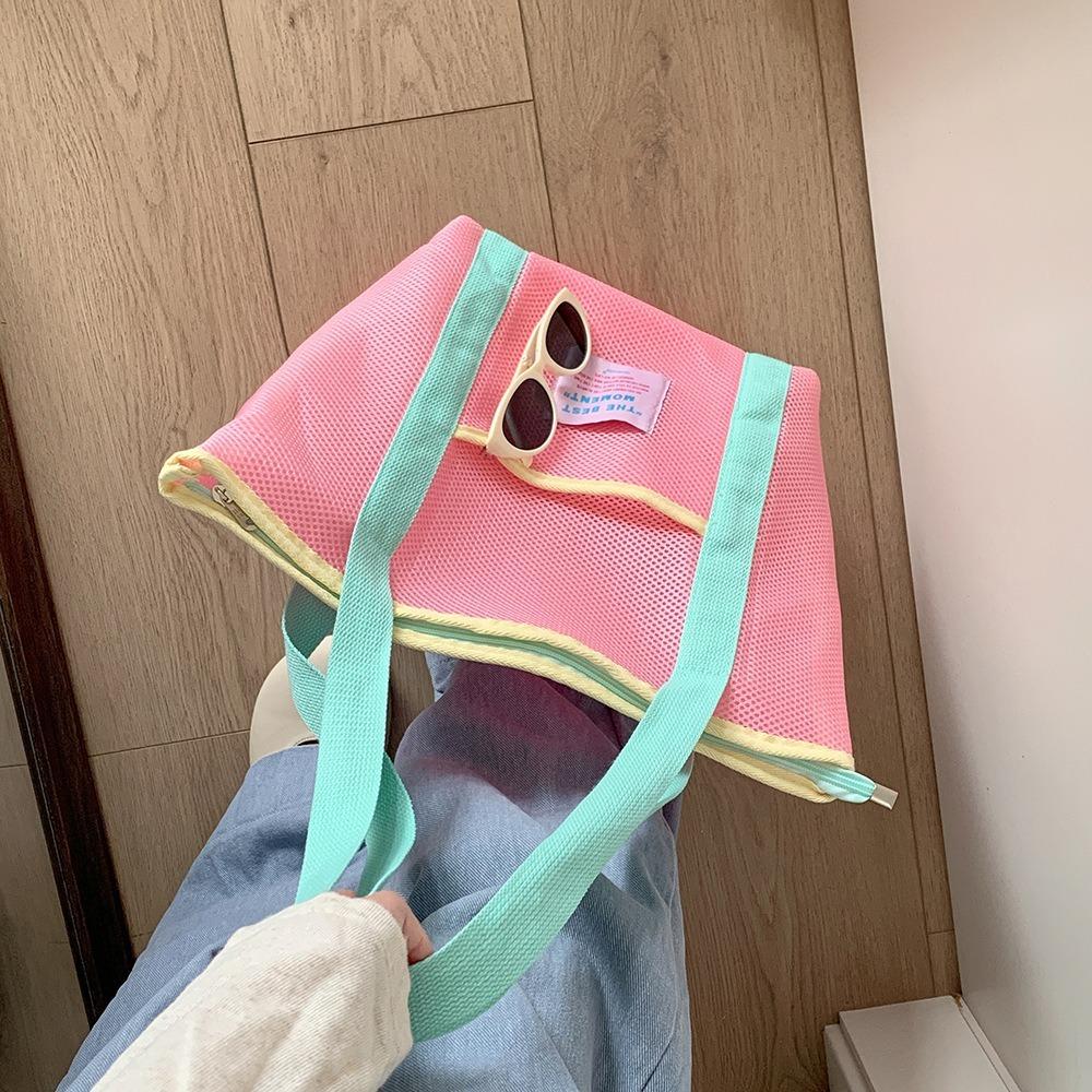 Mesh Makeup Storage Bag Large Capacity Travel Handbag New Shoulder Bag