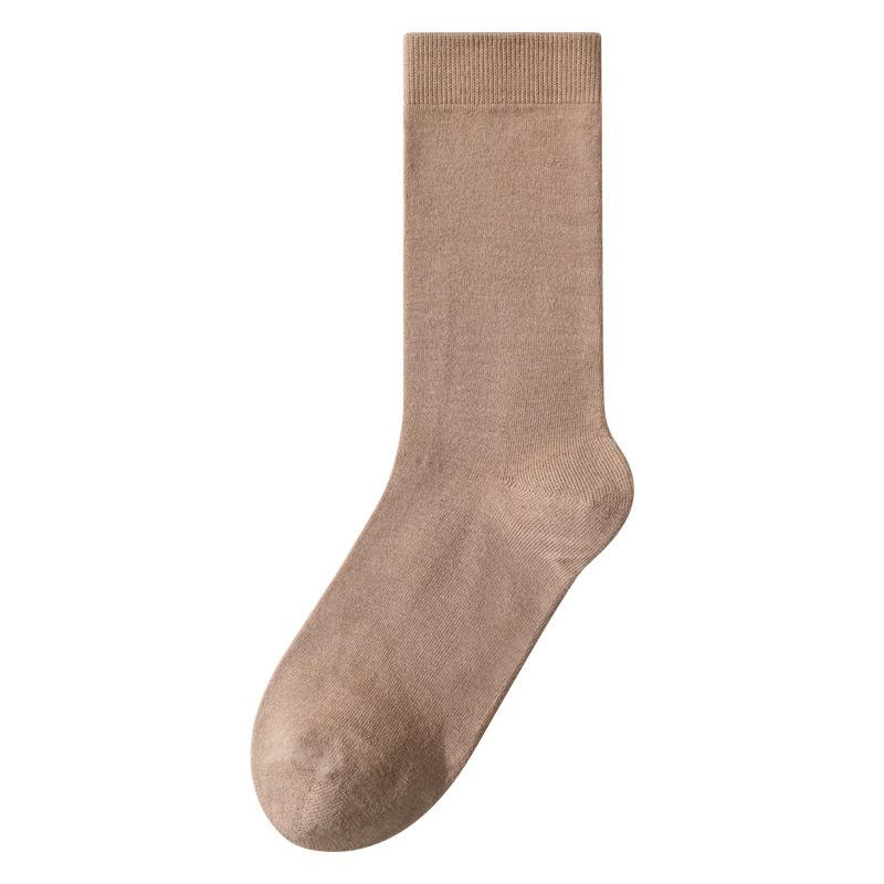 5 Paar Damen Frühling und Herbst Reine Baumwolle Einfarbig Reine Baumwolle Sport Verdickte Mittellange Socken