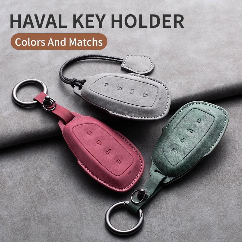 Cross-border Applicable for Great Wall Haval H1 H4 H6 H7 High-quality Leather Key case with Keychain From Factory