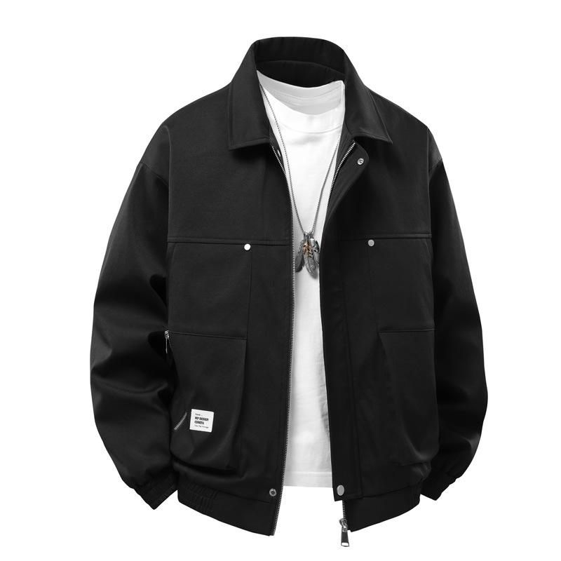 Japanese Simple Lapel Tooling Men's Jacket Spring New Trend Loose Casual Versatile Coats