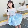 Children's Suit Summer Style Girls Short-sleeved Skirt Two-piece Princess Skirt