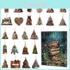 Christmas Countdown Advent Calendar Acrylic Booklet Christmas Tree Decorations For Holiday Gifting