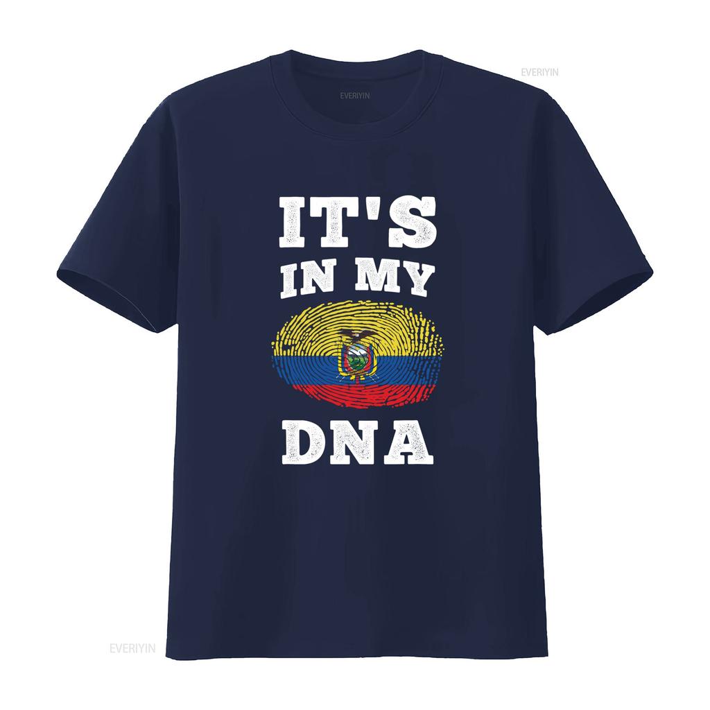 Ecuadorian Pride T Shirt Its In My Dna With Ecuador Flag Print Unique Ethnic Design Vintage Fashion Soft Comfortable