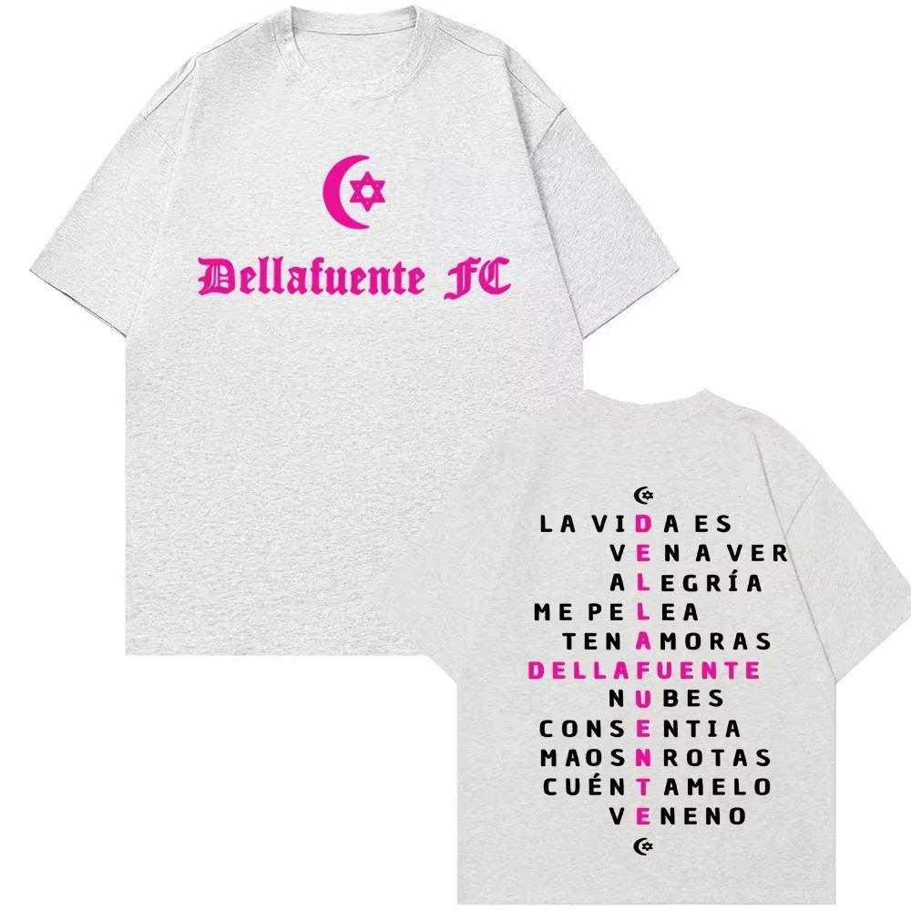 

Men Women Comfort pure Cotton T Shirt Rapper Dellafuente Double Sided Graphic Tee Shirt Harajuku Fashion Hip Hop Street Tshirts 4XL