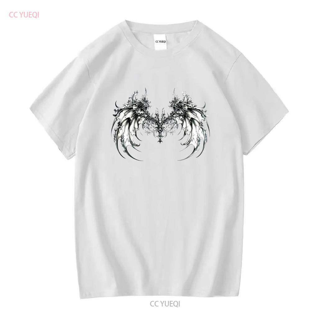 Cyber Sigil Angel Wings T Shirt Gothic Clothes Sigilism Goth Agel Y2K Grunge Trad Whimsigoth Long or Short Sleeves Vintage