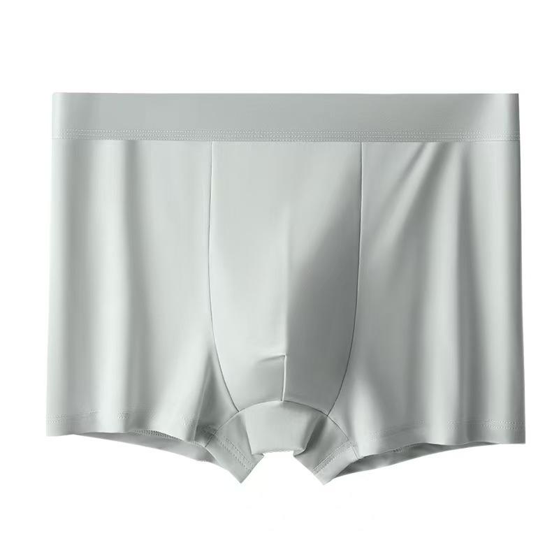 Men's Ice Silk Summer Boxer Briefs - Breathable Solid Color Underwear