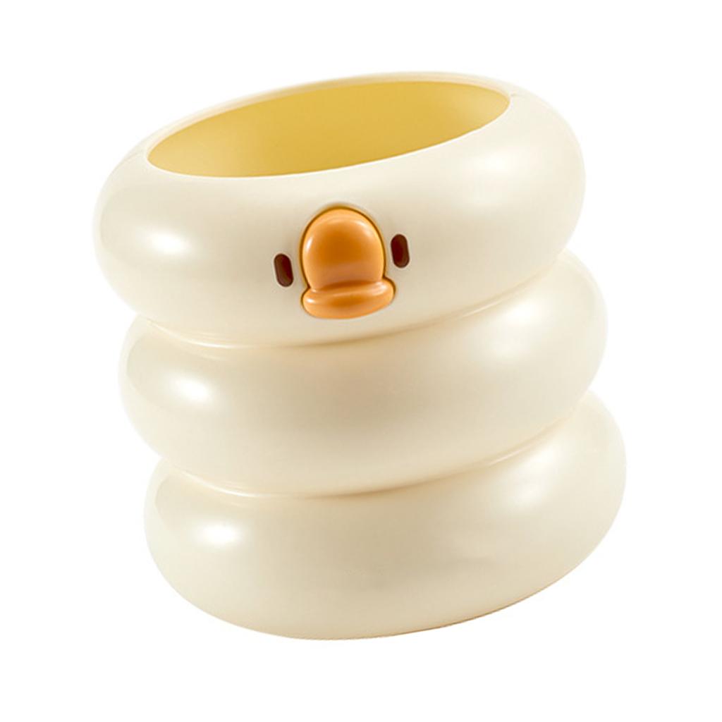 Desktop Pencil Pen Holder Cute Cartoon Duck Ample Capacity Desk Supplies Makeup Brush Organizer for