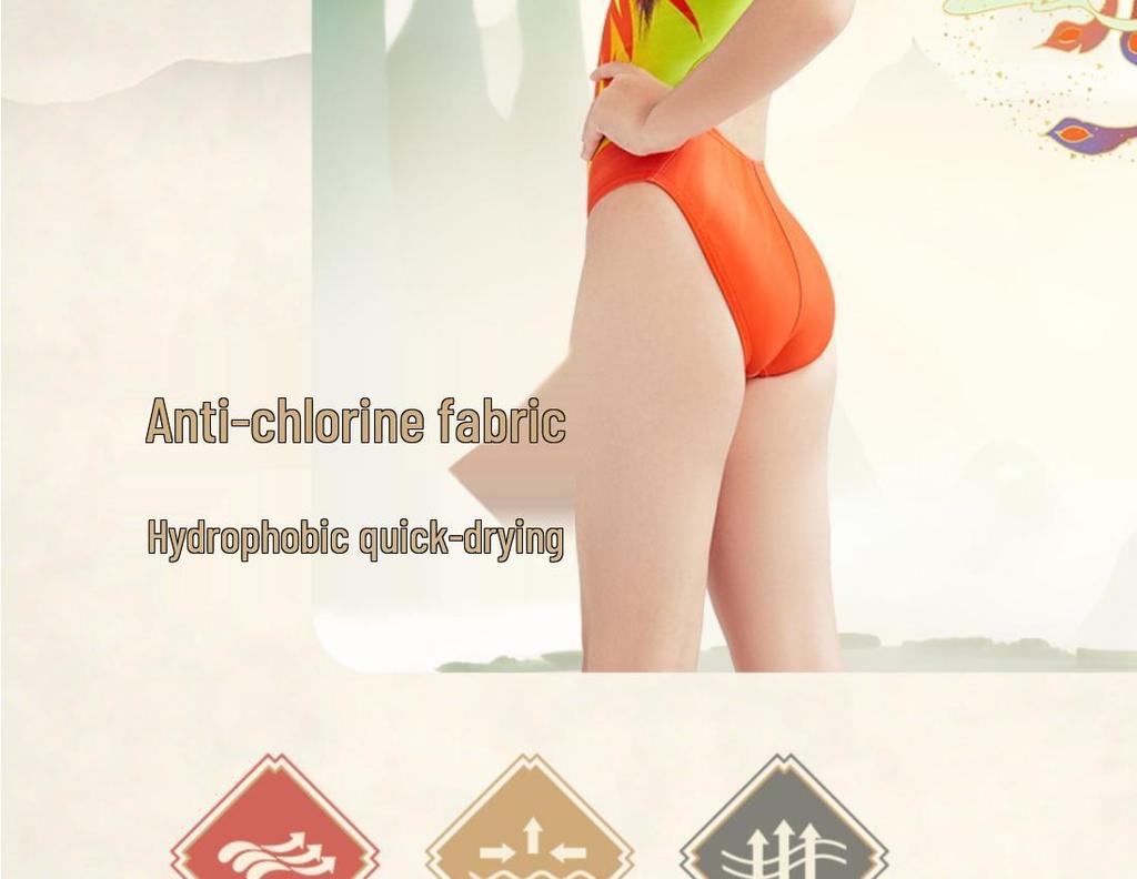 Yingfa Girls' Competitive Swimsuit: Chlorine-Resistant, Quick-Dry, One-Piece for Medium/Large Children