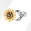 925 Sterling Silver Jewelry Spinning Daisy Flower Open Finger Rings for Women Wedding Party Jewelry For Girls Friend Gift