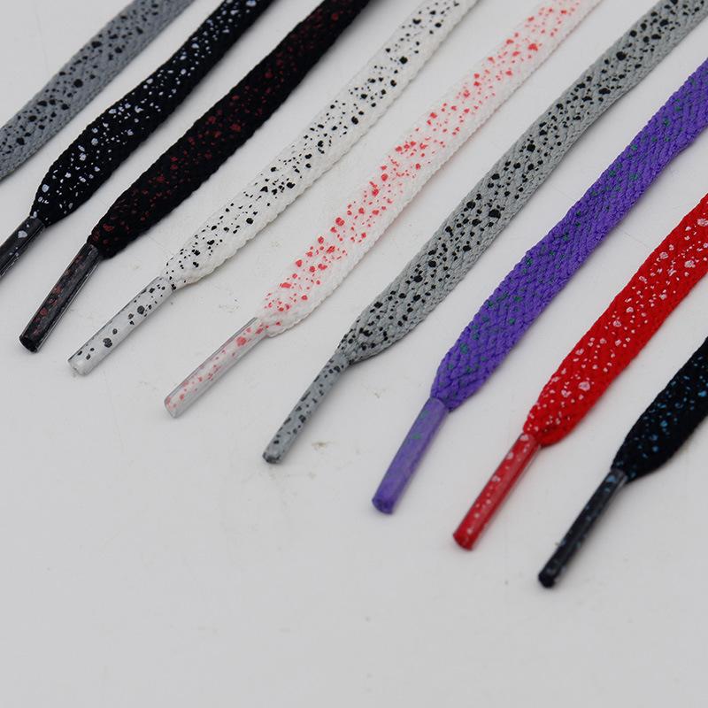 1Pair Ink Splash Rope Shoelace 0.8cm Wider Laces for Shoes Casual Sneakers Flat Shoelaces 100/120/140/160CM Shoes Accessories