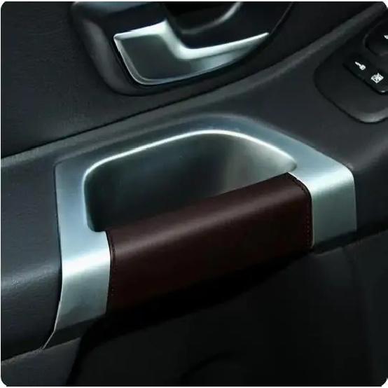 For Volvo XC90 Door Handle Microfiber Leather Cover Door Inner Handle Protective Leather Cover Car Interior