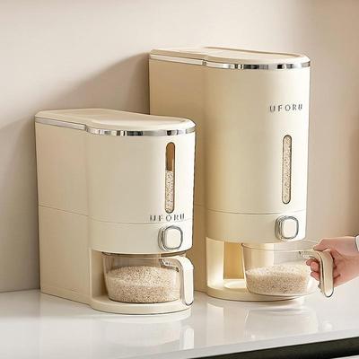 Press-to-Dispense Insect & Moisture-Proof Rice Storage Container, Food-Grade Sealed Bucket for Kitchen