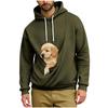 Men's Hoodie with Pet Pocket Casual Long Sleeve Sweatshirt for Daily Wear
