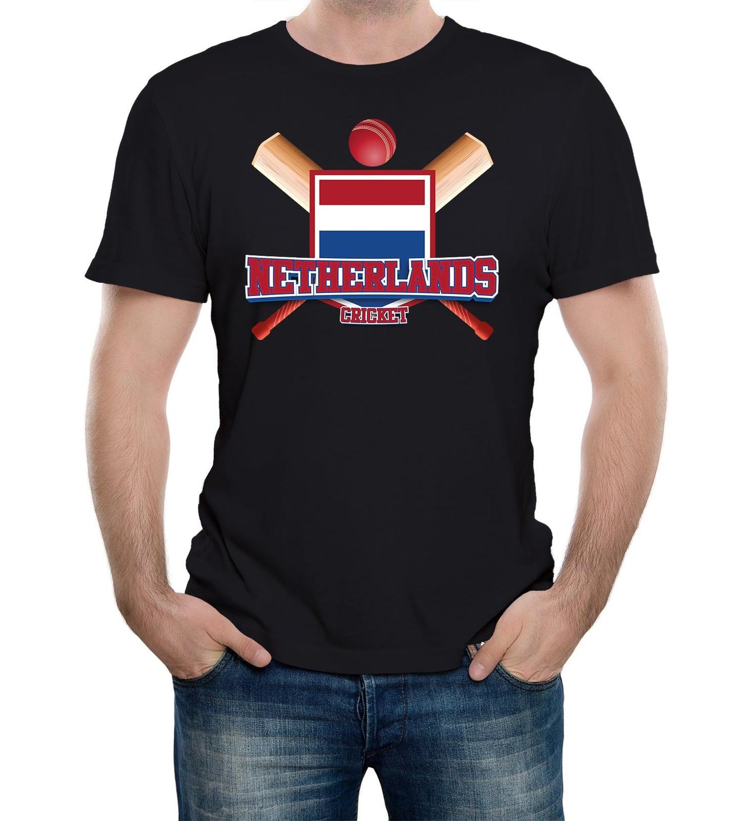 Mens Netherlands Cricket T-Shirt Mens Womens Tees Top - Dutch Supporter Flag Tee - World Cup Match Sh M
