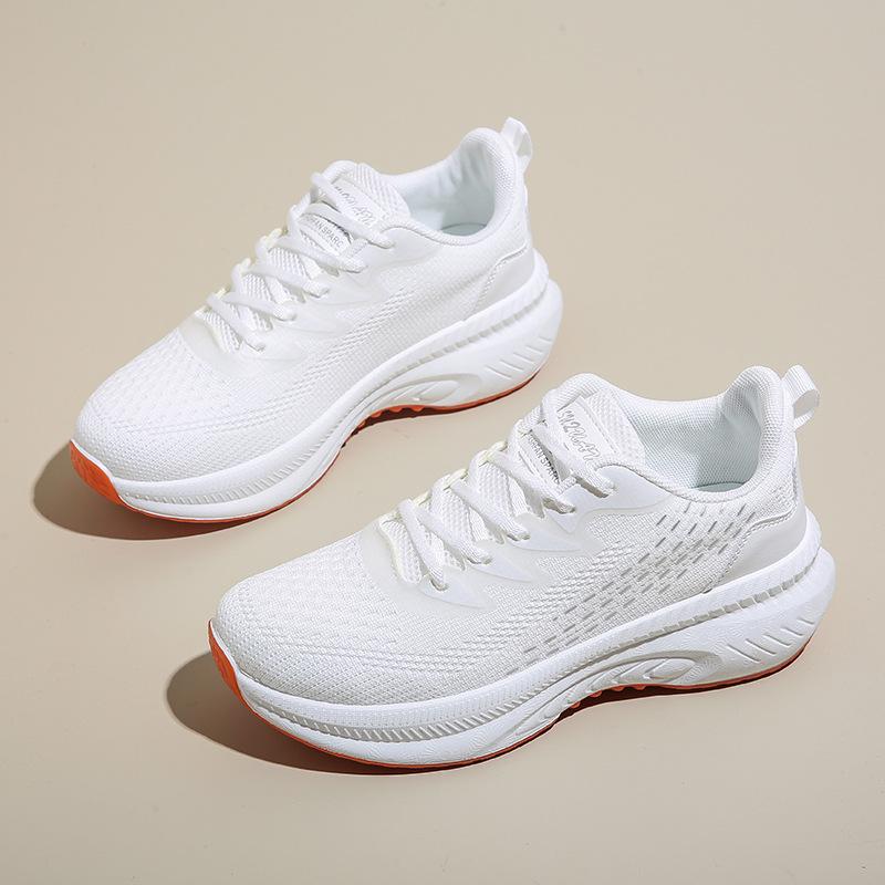 Women's Knit Running Shoes Lightweight Cushioned Sole Breathable Lace-Up Sports Sneakers