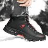 Winter Hiking Shoes Men  Outdoor Warmth Plush Casual Anti-slip Breathable Men Boots Laced Thick-soled Sports Shoes Men