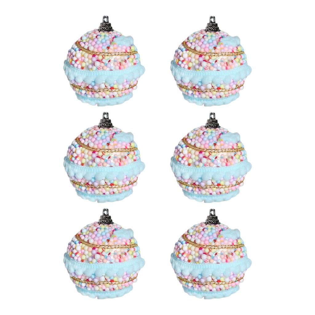 6Pcs Christmas Balls Ornaments Set Decorative Baubles Novelty Charm Pendants Xmas Tree Balls for Hotel Yard Indoor Mall Decor