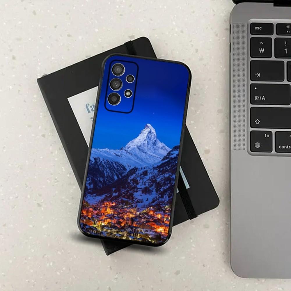 Matterhorn Swiss Mountain Phone Case For Samsung S24,S21,S22,S23,S30,Ultra,S20,Plus,Fe,Lite,Note,10,9,5G Black Soft Cover