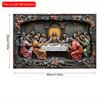 2d Flat 30*20cm, Last Supper Theme Square Wooden Wall Art, Perfect Choice for Home, Bar, Restaurant Decoration, Indoor Use, Religious Theme.