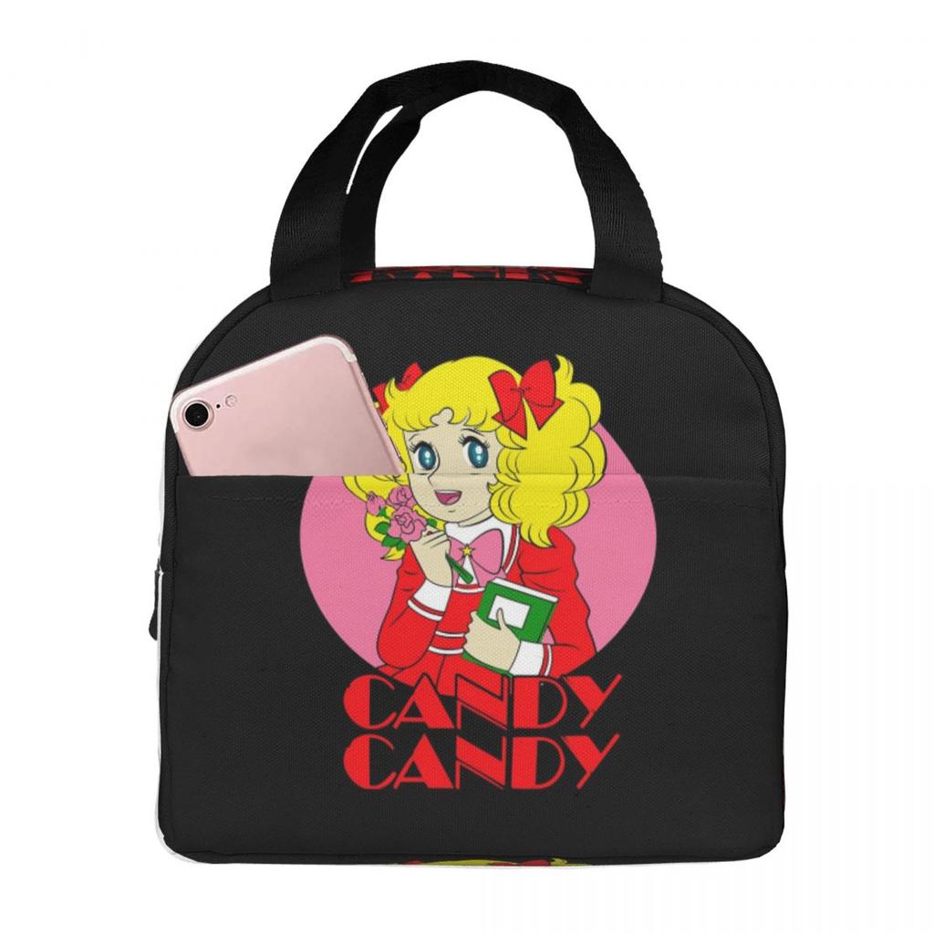 Candy Candy Cartoon Animated Insulated Lunch Bag for Women Office Cooler Thermal Food Box Tote Portable Lunch Boxes Container