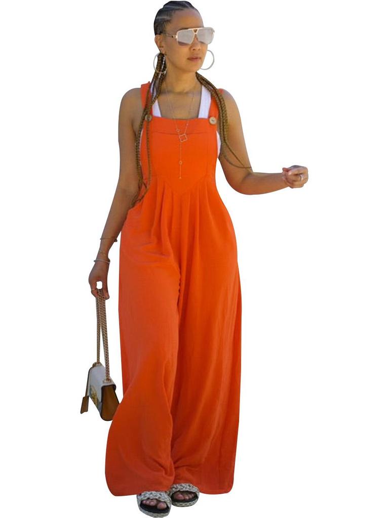 M3154 Women's Solid Color Overalls - Popular 2024 European & American Style