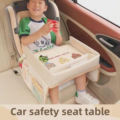 Bandeja Multifuncional para Assento de Carro: Design de Desenho Animado à Prova d'Água para Refeição e Armazenamento