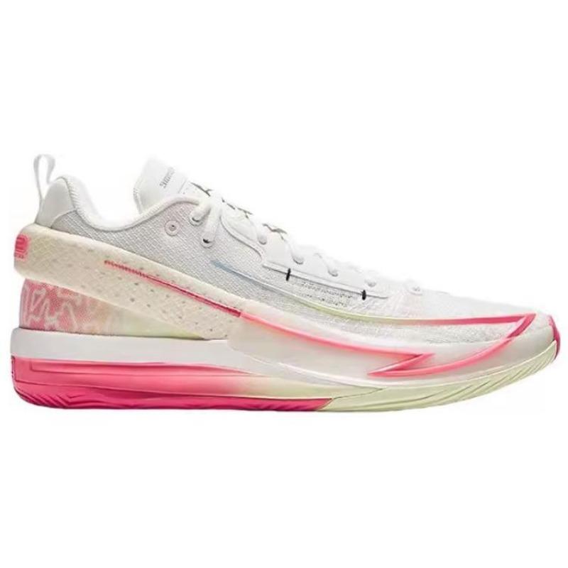 Anta Fong Mang 1 Nitrogen Technology Shock Absorption Durable Professional Basketball Shoes Low Top Men Sneaker White Red 112431104-5