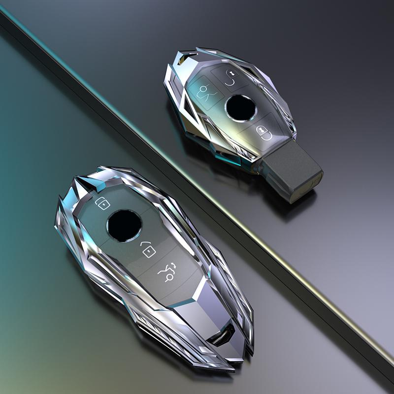 Bilfjärrnyckelfodral skal för Mercedes Benz ACESG Class GLC CLE CLA GLB GLS W177 W205 W213 W222 X167 AMG Nyckelring