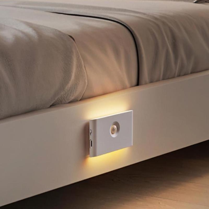 1pcs LED Induction Night Light Wireless USB Charging Human Body Induction Wall Light Bedroom Corridor Cabinet Bathroom Night Light