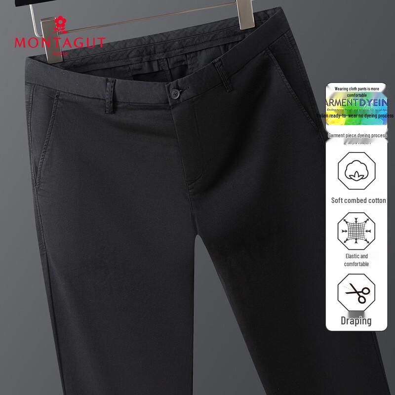 

MONTAGUT Men s Garment-Dyed Combed Cotton Casual Pants 38