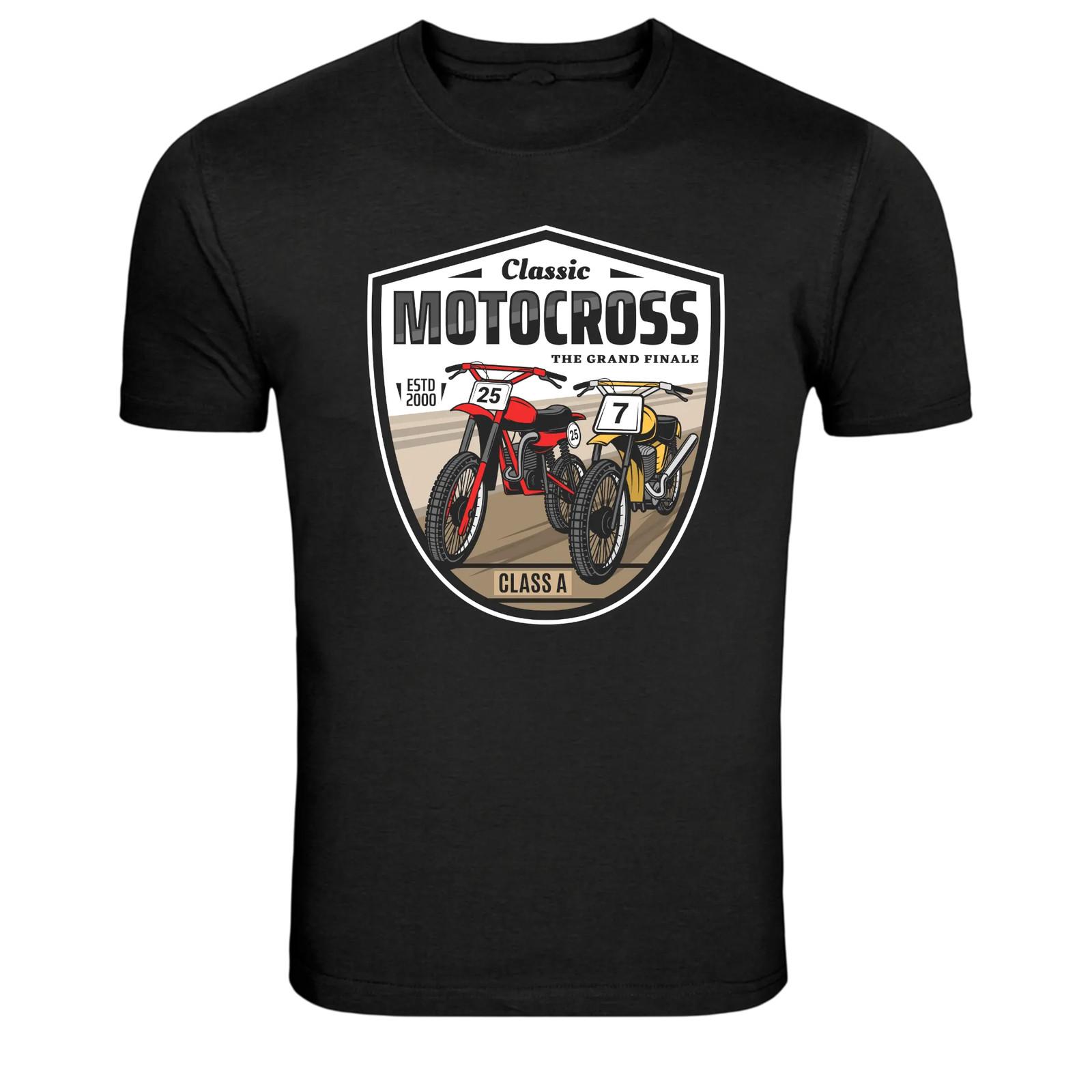 Classic Motocross Racing Bike Graphic T Shirt Motorsport Tee XL