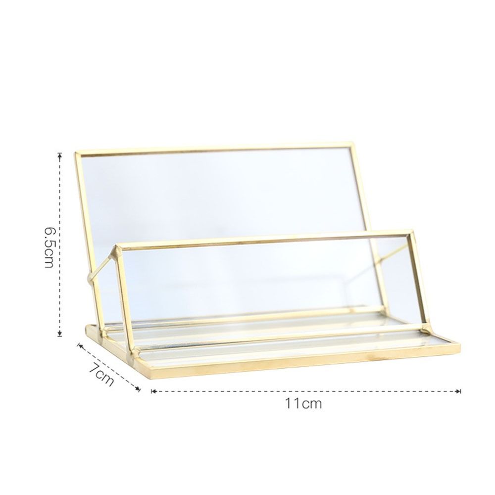 Metal Vintage Clear Golden Edge Holder Professional Business Card Organizer Businessmen
