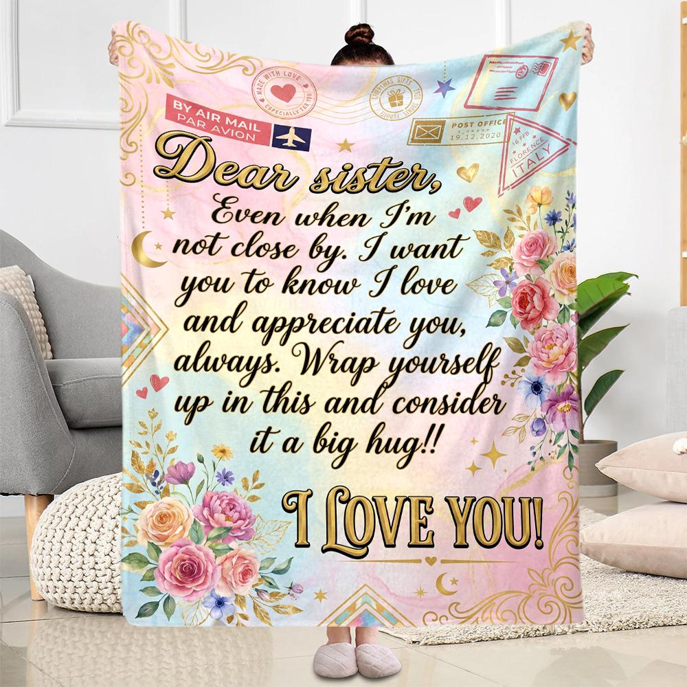 Love Inspiration Sisters Blanket Durable Comfort Suitable for Seaside Chair Livingroom for All Seasons Modern Style Birthday Christmas Gift Blanket