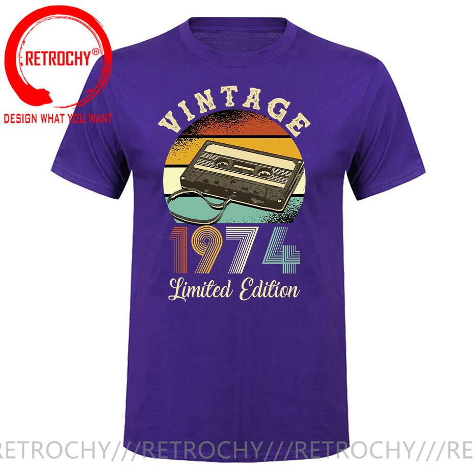 Retro Limited Edition Born In 1974 T Shirt Unisex Vintage 1974 Tshirt Cassette Tape Teeshirt Unisex Unisex Tshirt 70s Birthday Clothes