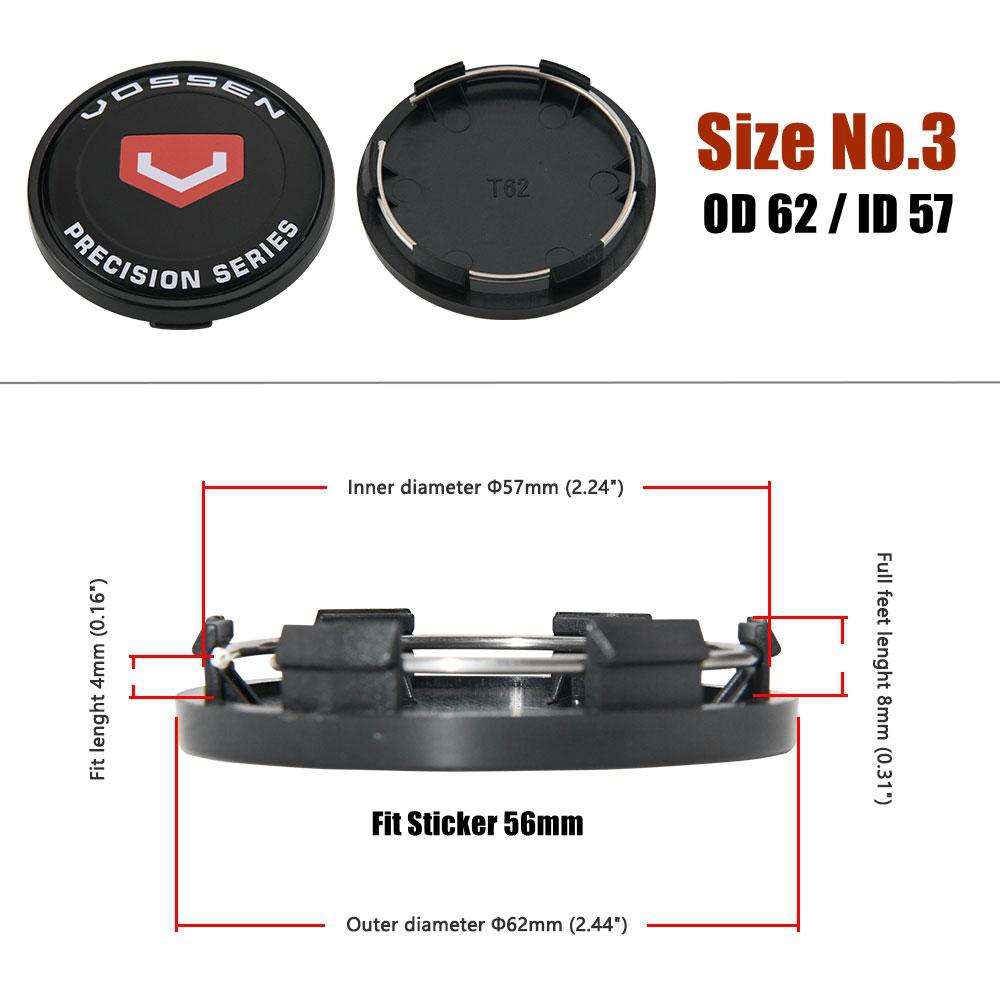 Emblem VOSSEN Mittelkappe 58mm 60mm Radkappe Nabenkappe 62mm 63mm Radkappe 65mm JDM Styling Sportfelge Reifen Autozubehör