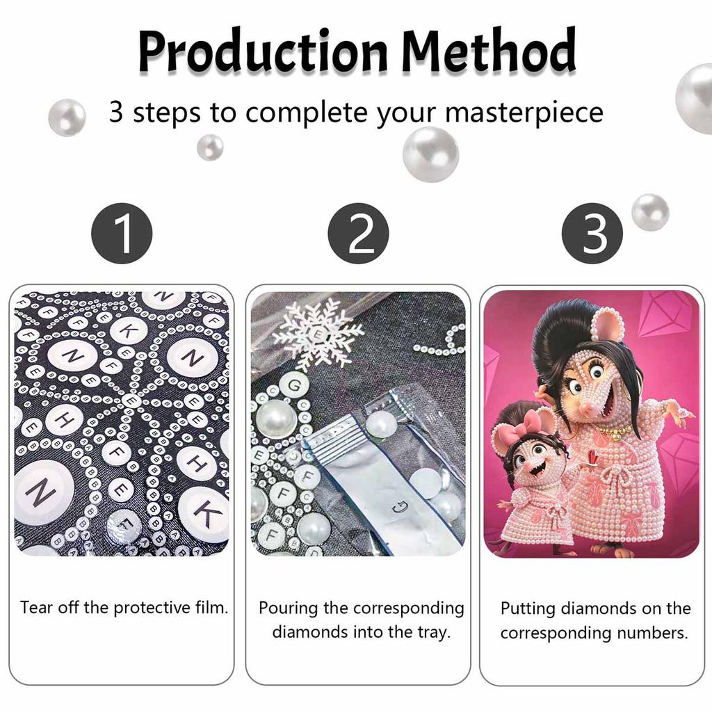 Disney Pearl Painting Painting Kit Glamorous Mouse Pearl Art Home Decor Handmade Gift for Women Adults Sparkling Jeweled Masterpiece