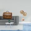 Vintage Wooden Jewelry Box Organizer with Leaf Shaped Metal Sculpture Decorative Storage Chest for